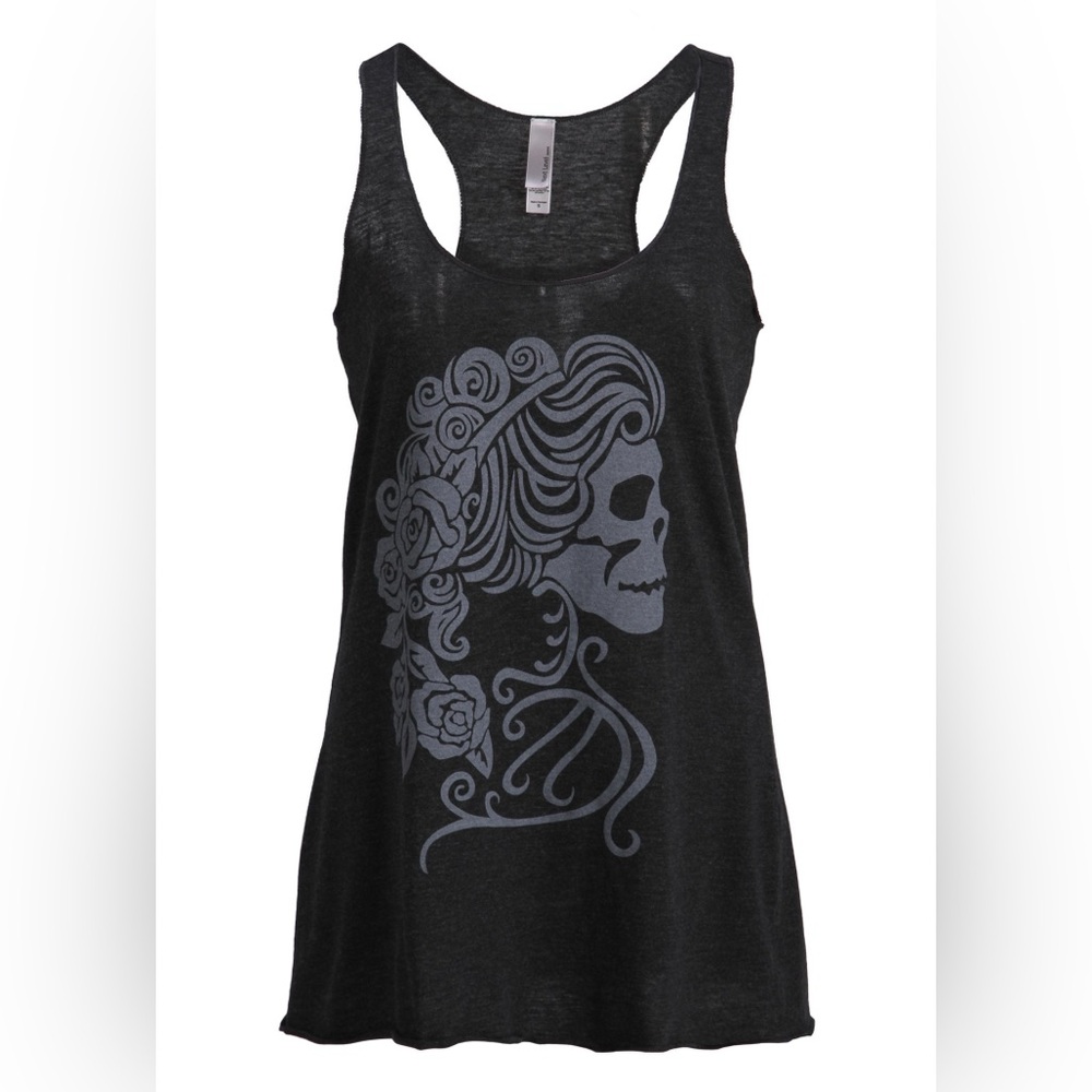 “Love Me Forever” Skull Cameo Racerback Tank Top - Picture 2 of 6